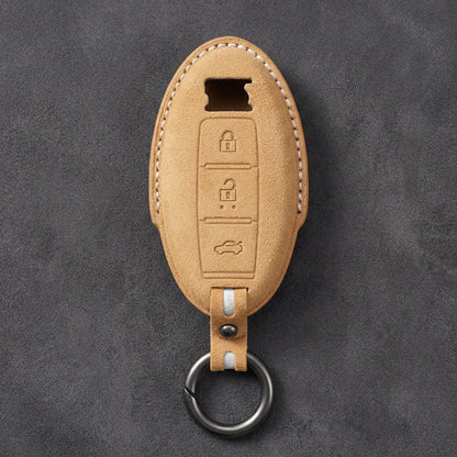 Nissan Hand-Stitched Alcantara Key Fob Cover – GT-R R35 - Soft Brown