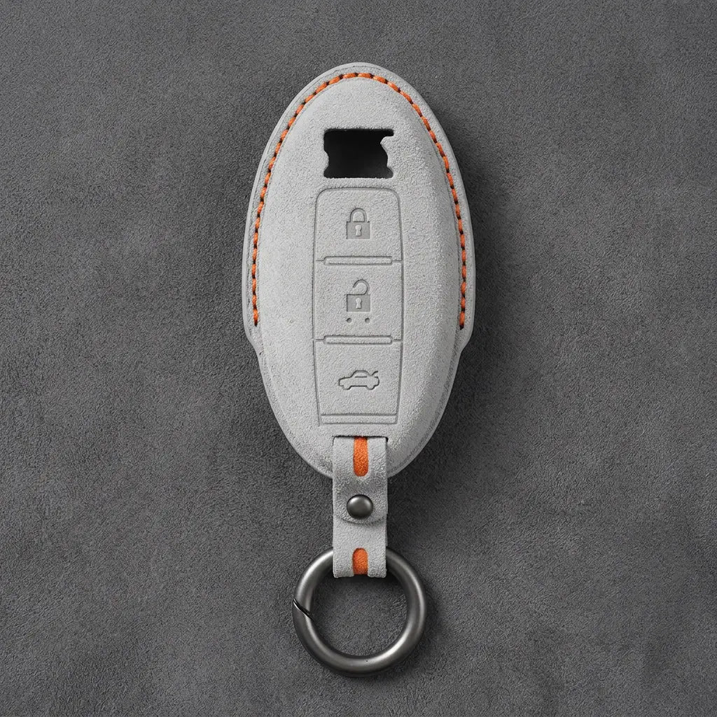 Nissan Hand-Stitched Alcantara Key Fob Cover – GT-R R35 - White