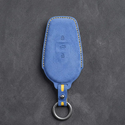 Nissan Hand-Stitched Alcantara Key Fob Cover – Smart Key 3-Button - Cornflower Blue