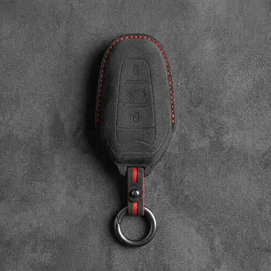 Opel Hand - Stitched Alcantara Key Fob Cover – Shield Smart Key 3 - Button - Dark charcoal