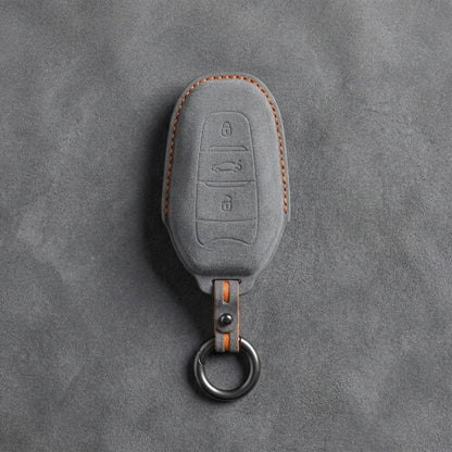 Opel Hand - Stitched Alcantara Key Fob Cover – Shield Smart Key 3 - Button - Dark gray