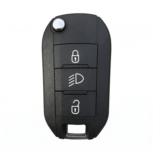 Peugeot Hand - Stitched Alcantara Key Fob Cover - Flip Key 3 - Button - Dark charcoal