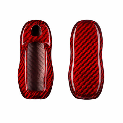 Porsche Carbon Key Fob Cover Classic Car Shape Red