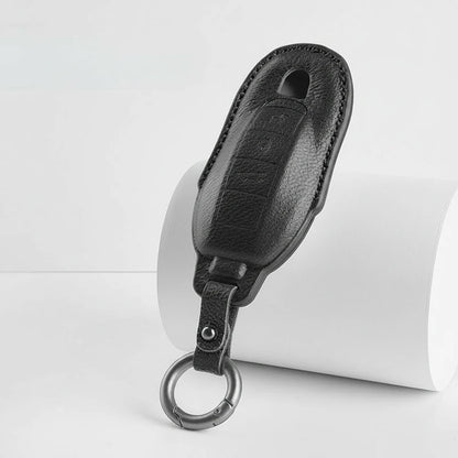 Porsche Goatskin Key Fob Cover - Classic Car-Shape - Black