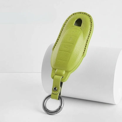 Porsche Goatskin Key Fob Cover - Classic Car-Shape - Green