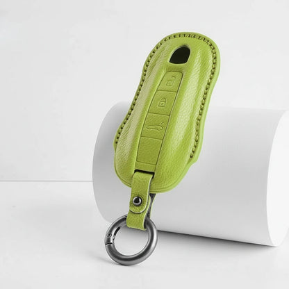 Porsche Goatskin Key Fob Cover - Signature Car-Shape - Green
