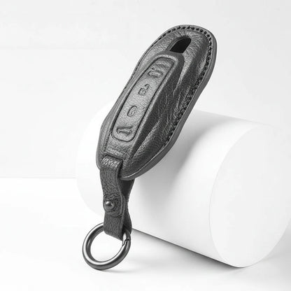 Porsche Goatskin Key Fob Cover - Slimline Car-Shape - Black
