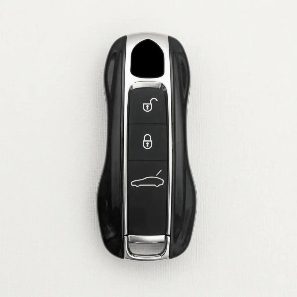 Porsche Hand - Stitched Alcantara Key Fob Cover - Signature Car - Shape - White