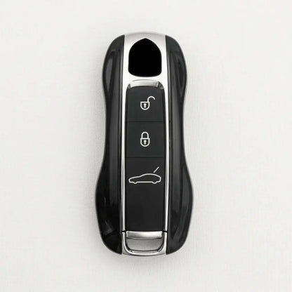 Porsche Hand - Stitched Alcantara Key Fob Cover - Signature Car - Shape - White