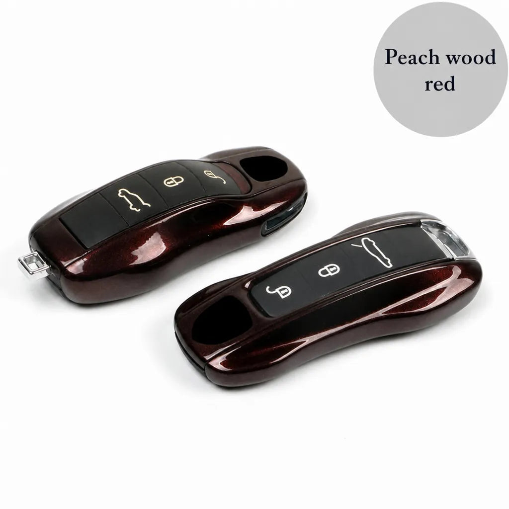 Porsche painted key shell custom color edition - peach wood red | Vietiki
