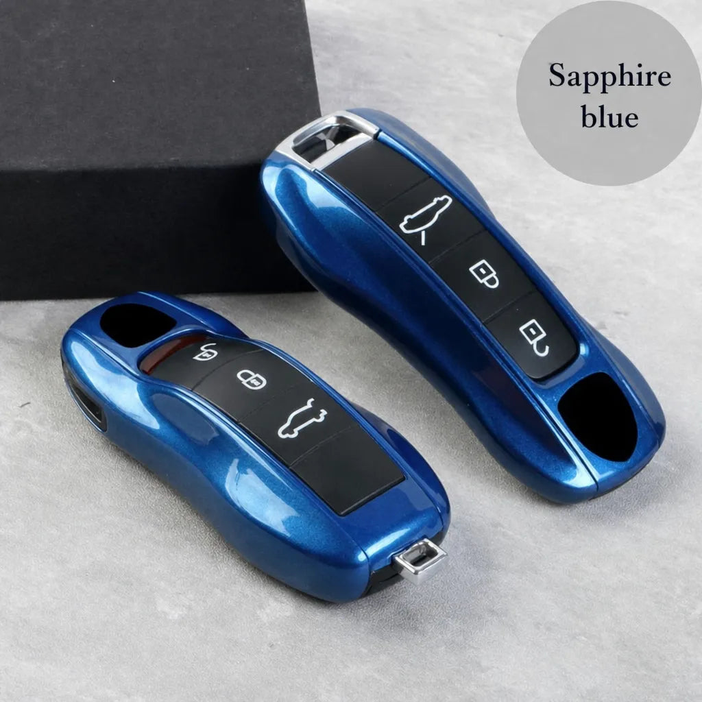 Porsche painted key shell custom color edition - Sapphire blue | Vietiki