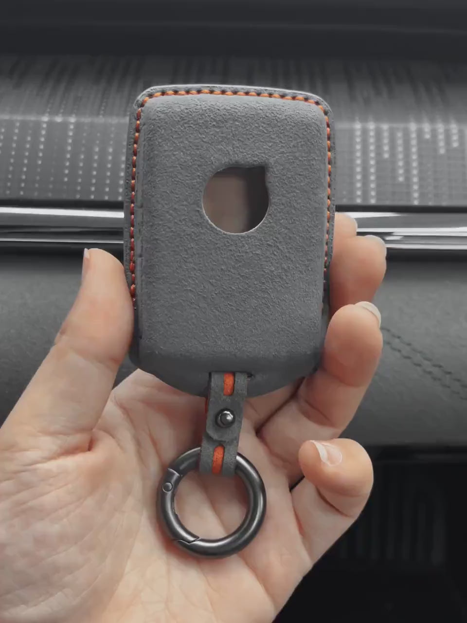Volvo Hand Stitched Alcantara Key Fob Cover Side Button Series Video