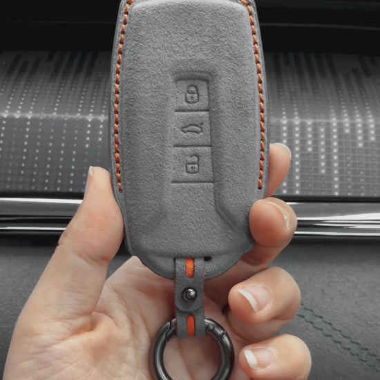 Volkswagen Hand-Stitched Alcantara Key Fob Cover - Shield-Style 3-Button