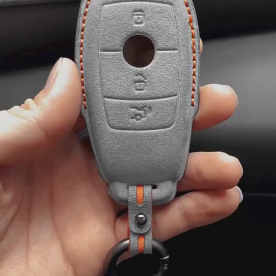 Mercedes Benz Alcantara Key Fob Teardrop Dark Gray Video