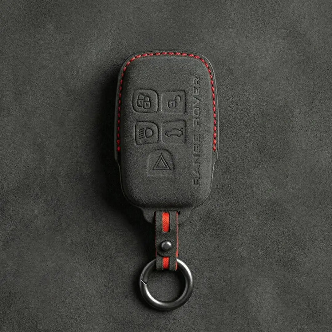 Range Rover Hand Stitched Alcantara Key Fob Cover Block 5 Button Dark Charcoal