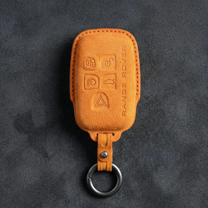 Range Rover Hand Stitched Alcantara Key Fob Cover Block 5 Button Orange