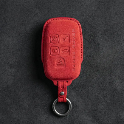 Range Rover Hand Stitched Alcantara Key Fob Cover Block 5 Button Red