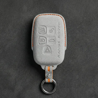 Range Rover Hand Stitched Alcantara Key Fob Cover Block 5 Button White