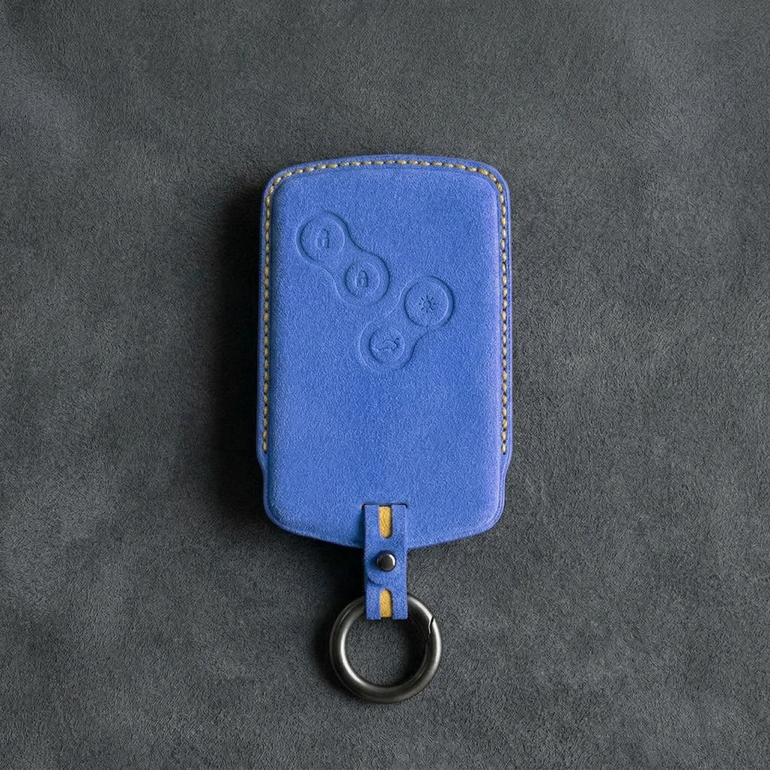 Renault Hand - Stitched Alcantara Key Fob Cover – Smart Key Card - Cornflower blue