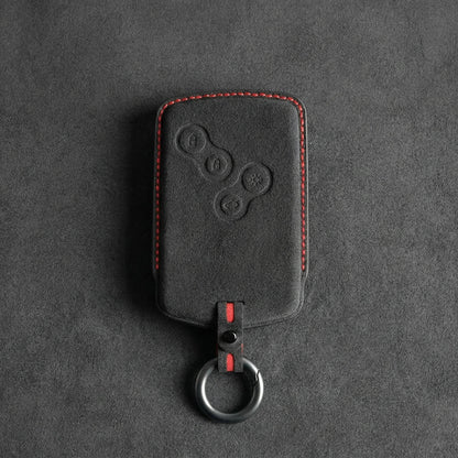 Renault Hand - Stitched Alcantara Key Fob Cover – Smart Key Card - Dark charcoal