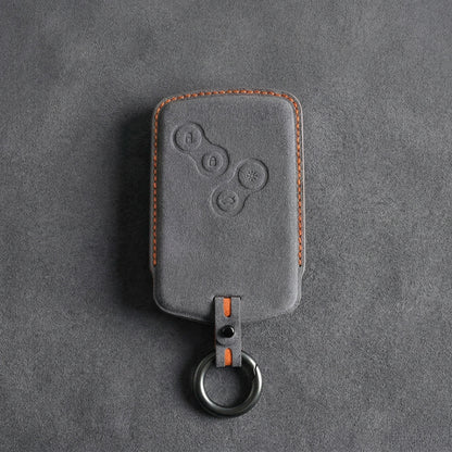 Renault Hand - Stitched Alcantara Key Fob Cover – Smart Key Card - Dark gray