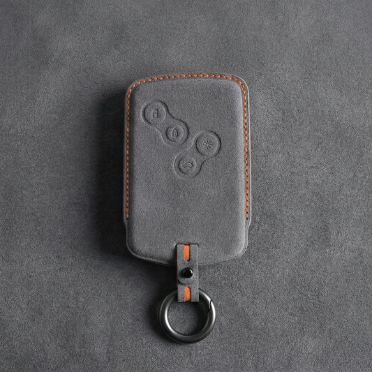 Renault Hand - Stitched Alcantara Key Fob Cover – Smart Key Card - Dark gray