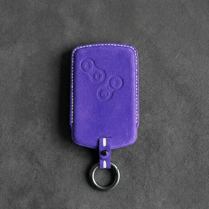 Renault Hand - Stitched Alcantara Key Fob Cover – Smart Key Card - Dark purple