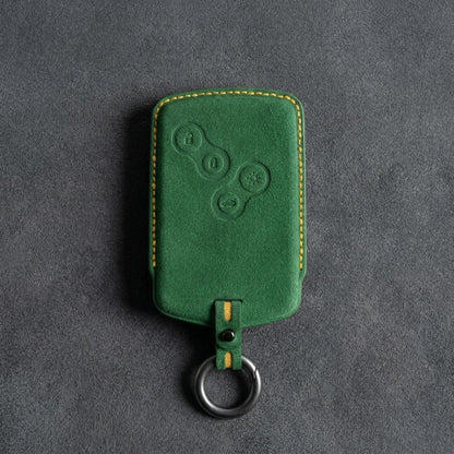 Renault Hand - Stitched Alcantara Key Fob Cover – Smart Key Card - Grass green