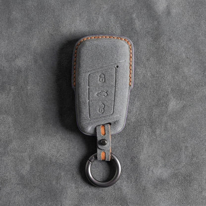 Seat Hand - Stitched Alcantara Key Fob Cover – Chrome - Top Smart Key - Dark gray