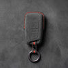 Skoda Hand-Stitched Alcantara Key Fob Cover – Chrome Top 3-Button