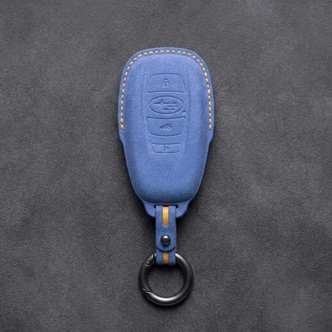 Subaru Hand - Stitched Alcantara Key Fob Cover – Symmetric Smart Fob - Cornflower blue