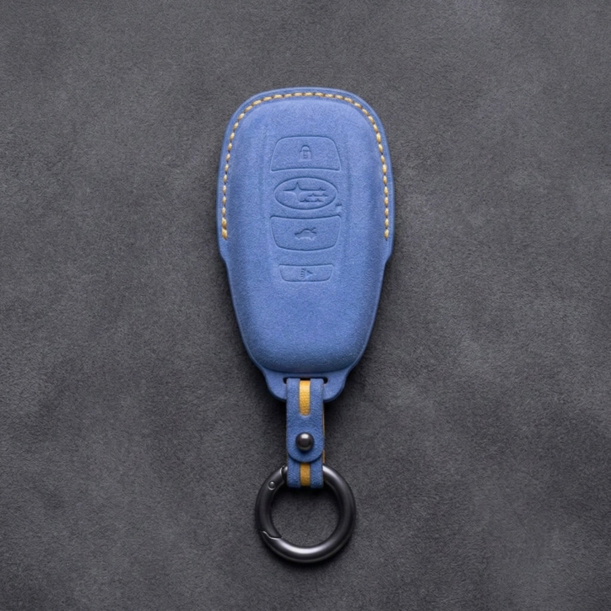 Subaru Hand - Stitched Alcantara Key Fob Cover – Symmetric Smart Fob - Cornflower blue