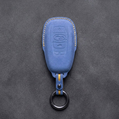 Subaru Hand - Stitched Alcantara Key Fob Cover – Symmetric Smart Fob - Cornflower blue