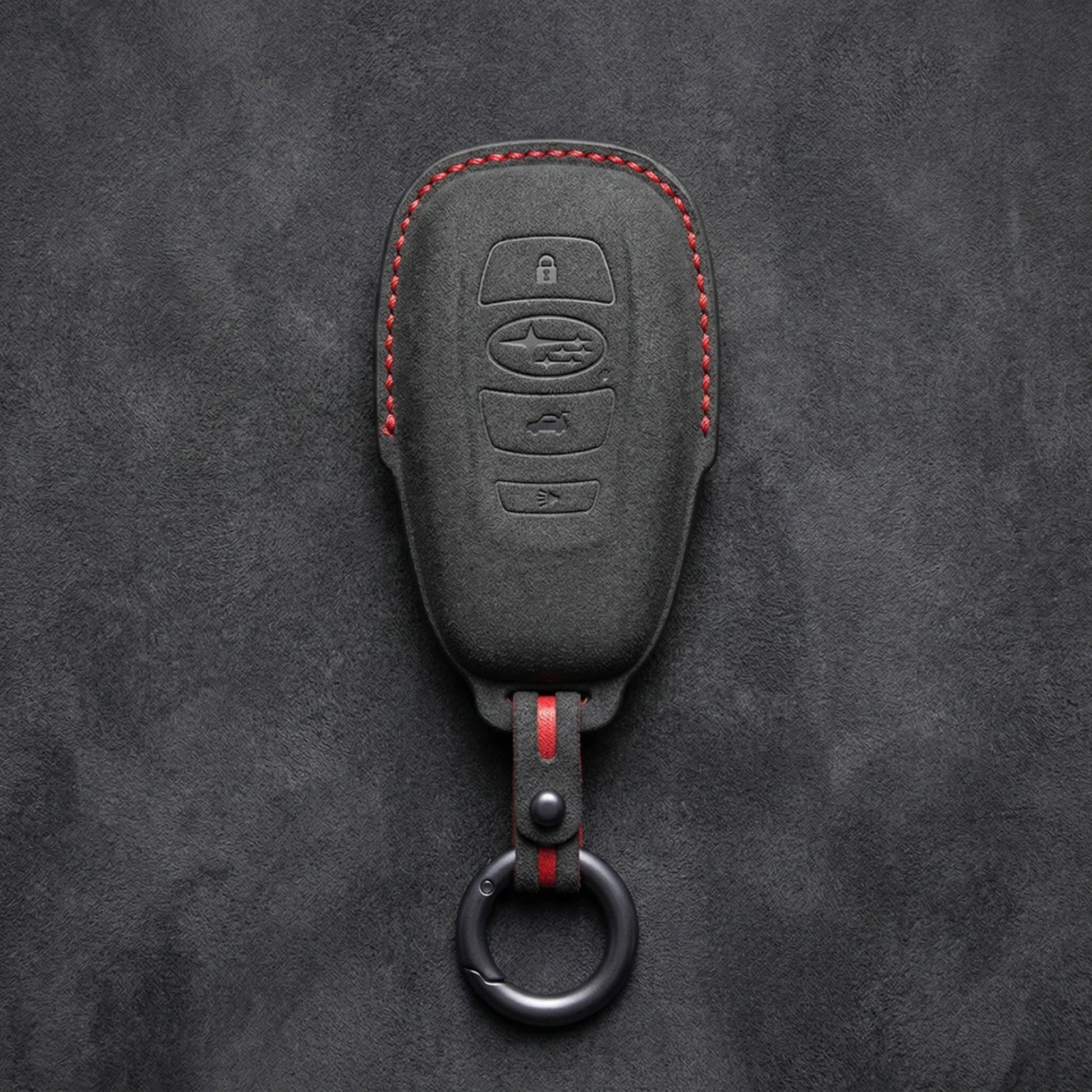 Subaru Hand - Stitched Alcantara Key Fob Cover – Symmetric Smart Fob - Dark charcoal
