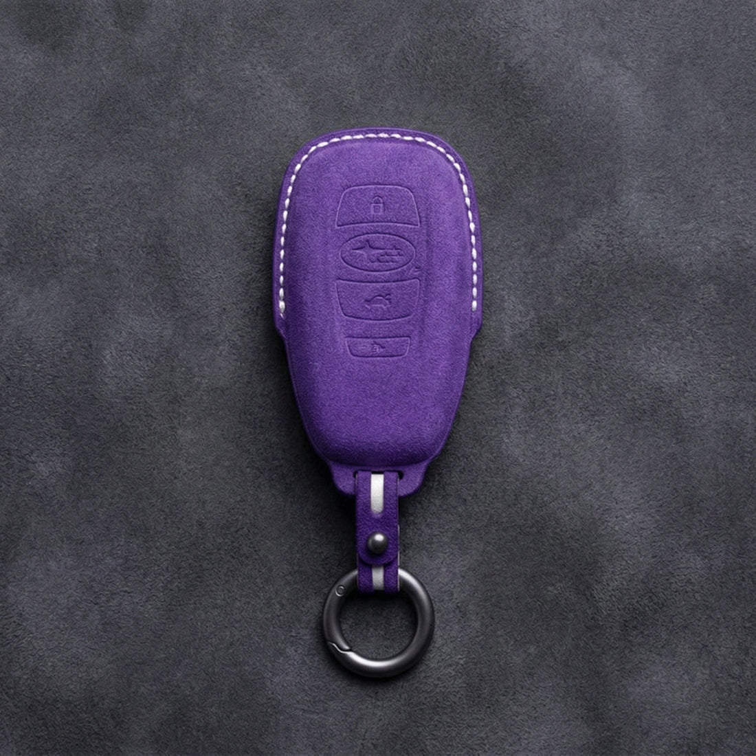 Subaru Hand - Stitched Alcantara Key Fob Cover – Symmetric Smart Fob - Dark purple