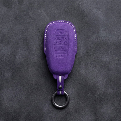 Subaru Hand - Stitched Alcantara Key Fob Cover – Symmetric Smart Fob - Dark purple