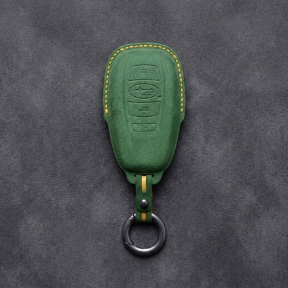 Subaru Hand - Stitched Alcantara Key Fob Cover – Symmetric Smart Fob - Grass green