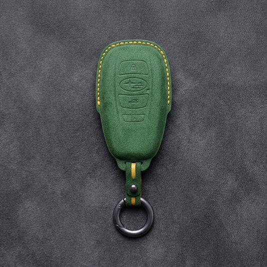 Subaru Hand - Stitched Alcantara Key Fob Cover – Symmetric Smart Fob - Grass green