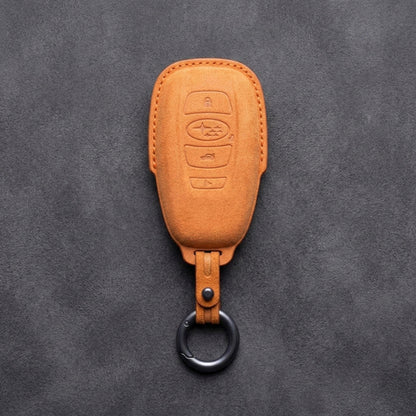 Subaru Hand - Stitched Alcantara Key Fob Cover – Symmetric Smart Fob - Orange