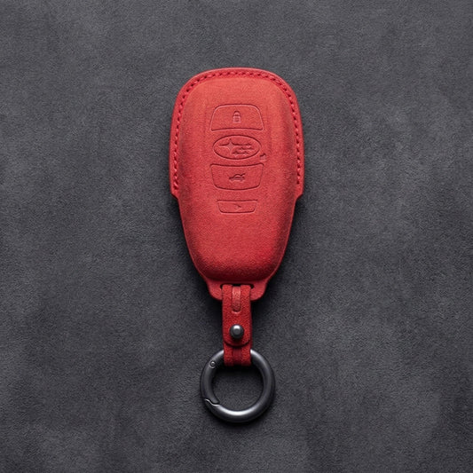 Subaru Hand - Stitched Alcantara Key Fob Cover – Symmetric Smart Fob - Red