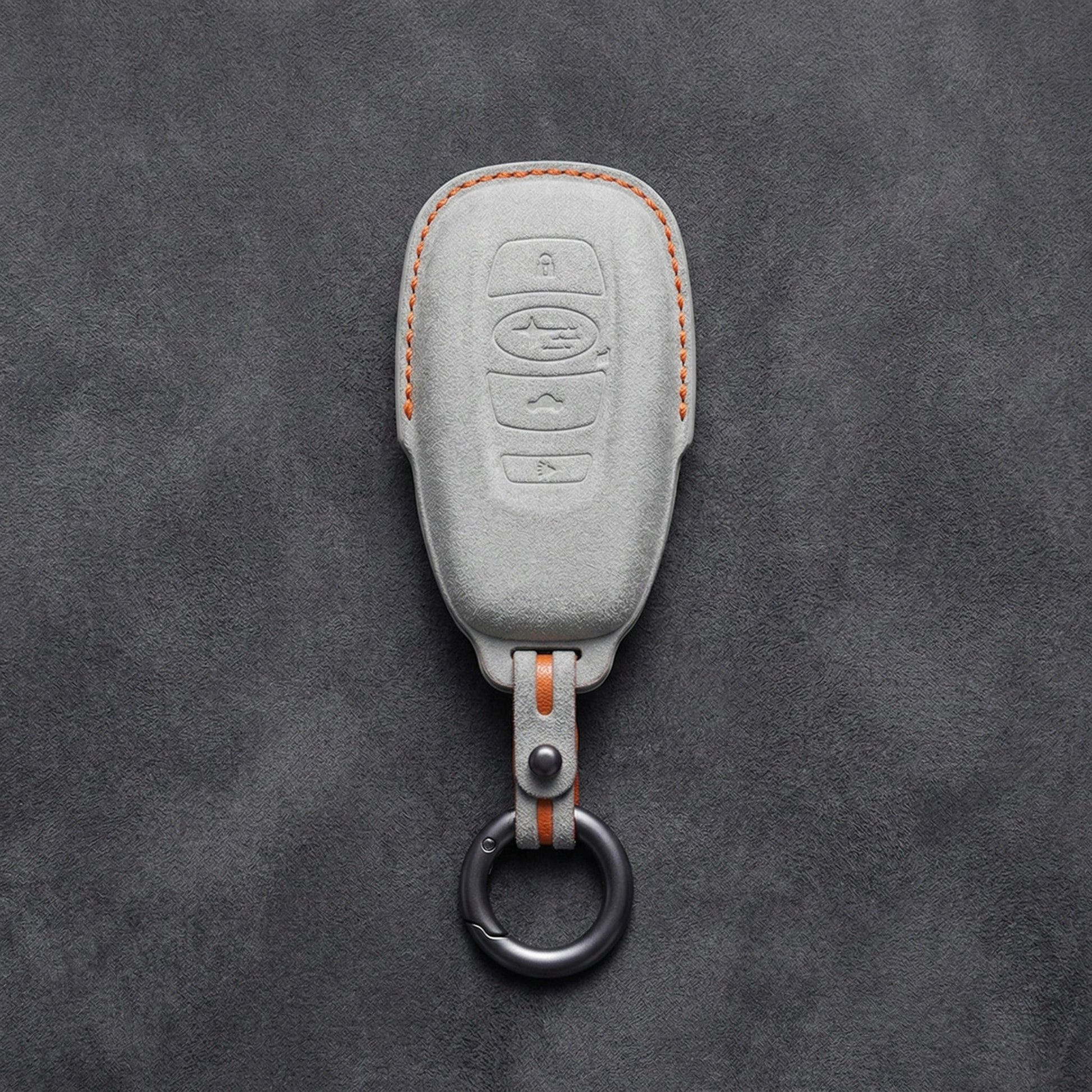 Subaru Hand - Stitched Alcantara Key Fob Cover – Symmetric Smart Fob - White