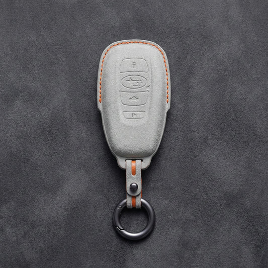 Subaru Hand - Stitched Alcantara Key Fob Cover – Symmetric Smart Fob - White