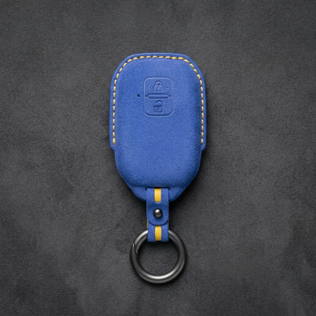 Suzuki Hand - Stitched Alcantara Key Fob Cover – Angular Smart Key 2 - Button - Cornflower blue