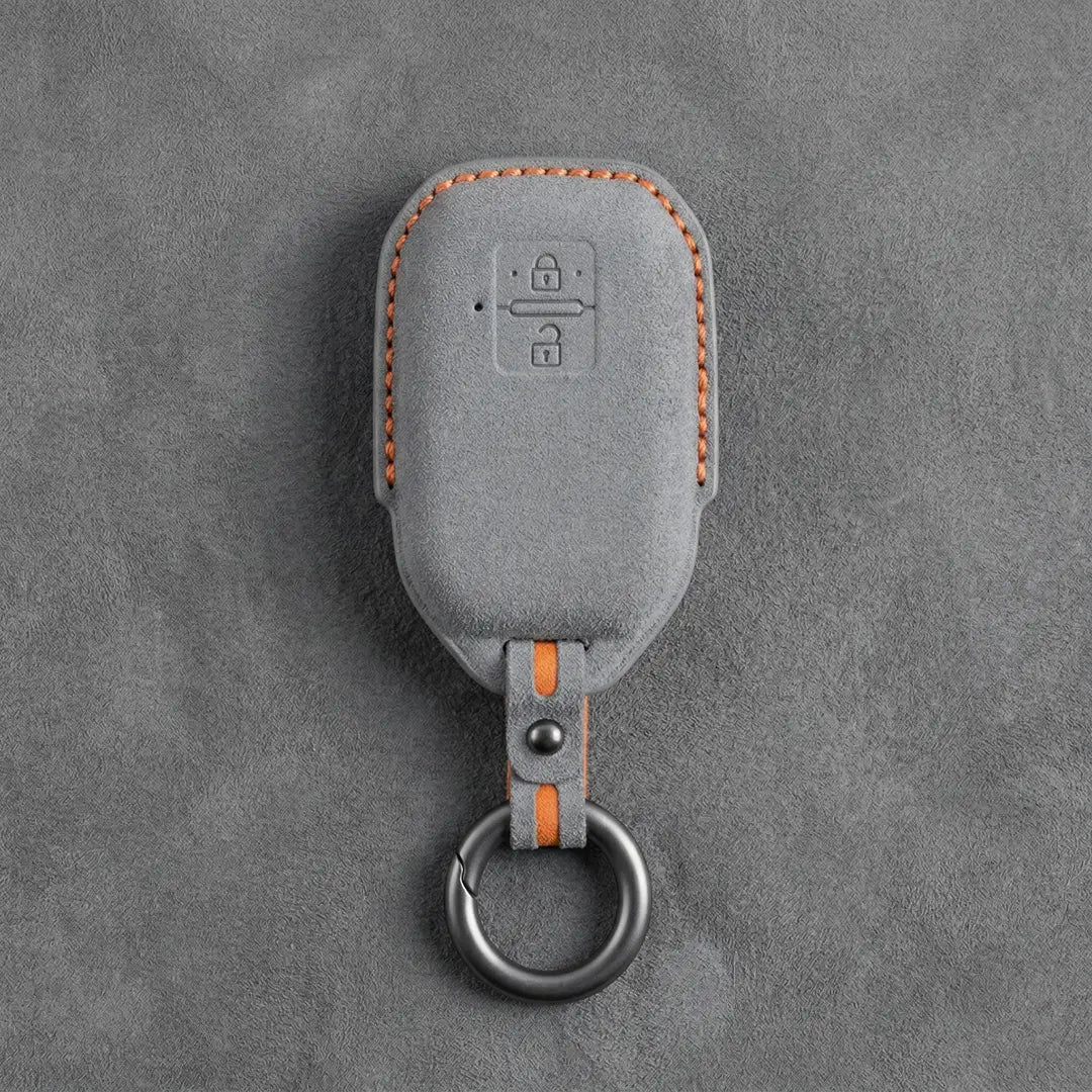 Suzuki Hand - Stitched Alcantara Key Fob Cover – Angular Smart Key 2 - Button - Dark gray
