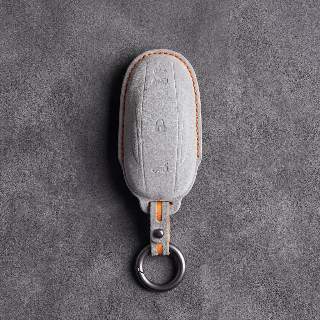 Tesla Hand - Stitched Alcantara Key Fob Cover - Model S/X - White