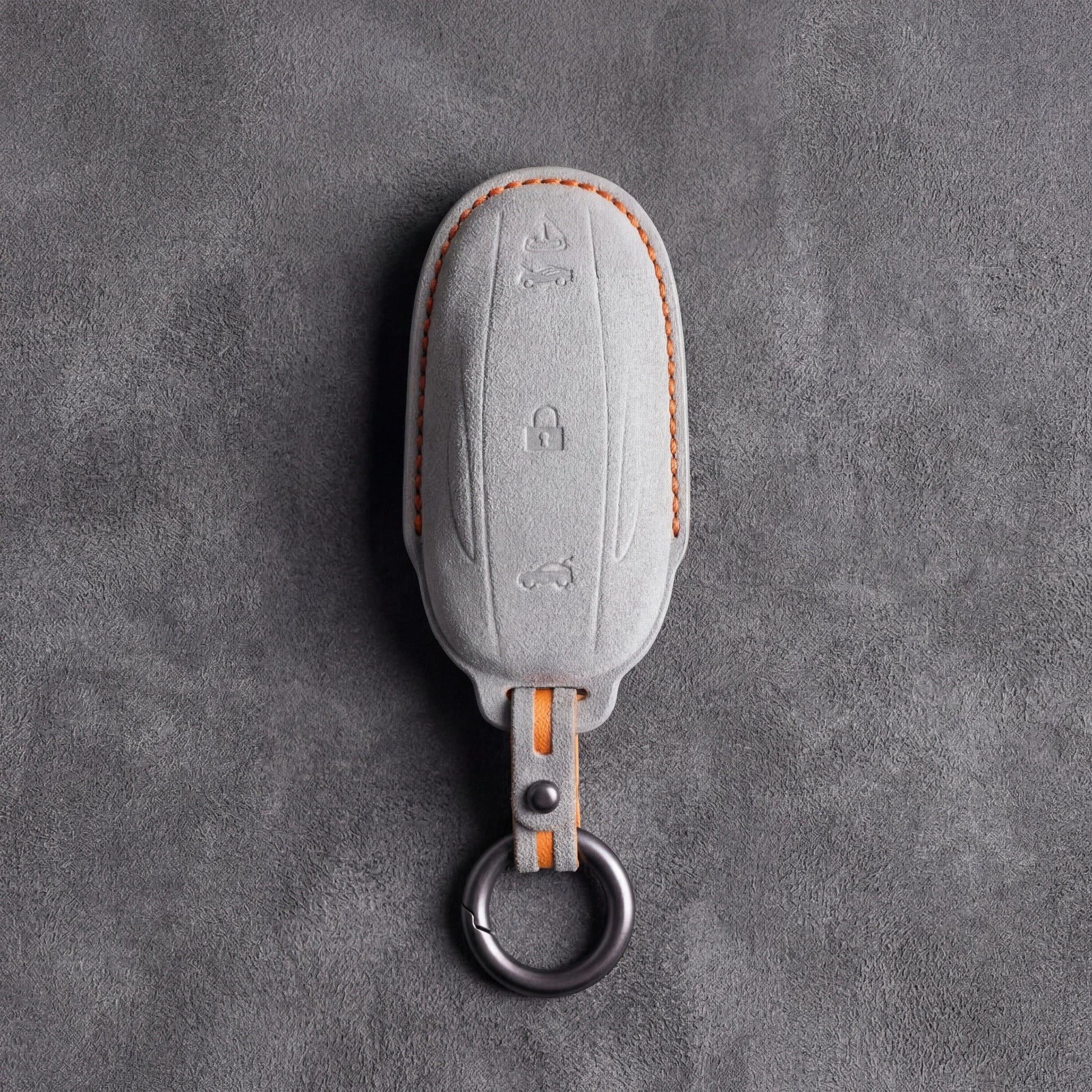 Tesla Hand - Stitched Alcantara Key Fob Cover - Model S/X - White