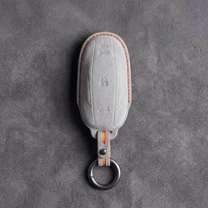 Tesla Hand - Stitched Alcantara Key Fob Cover - Model S/X - White