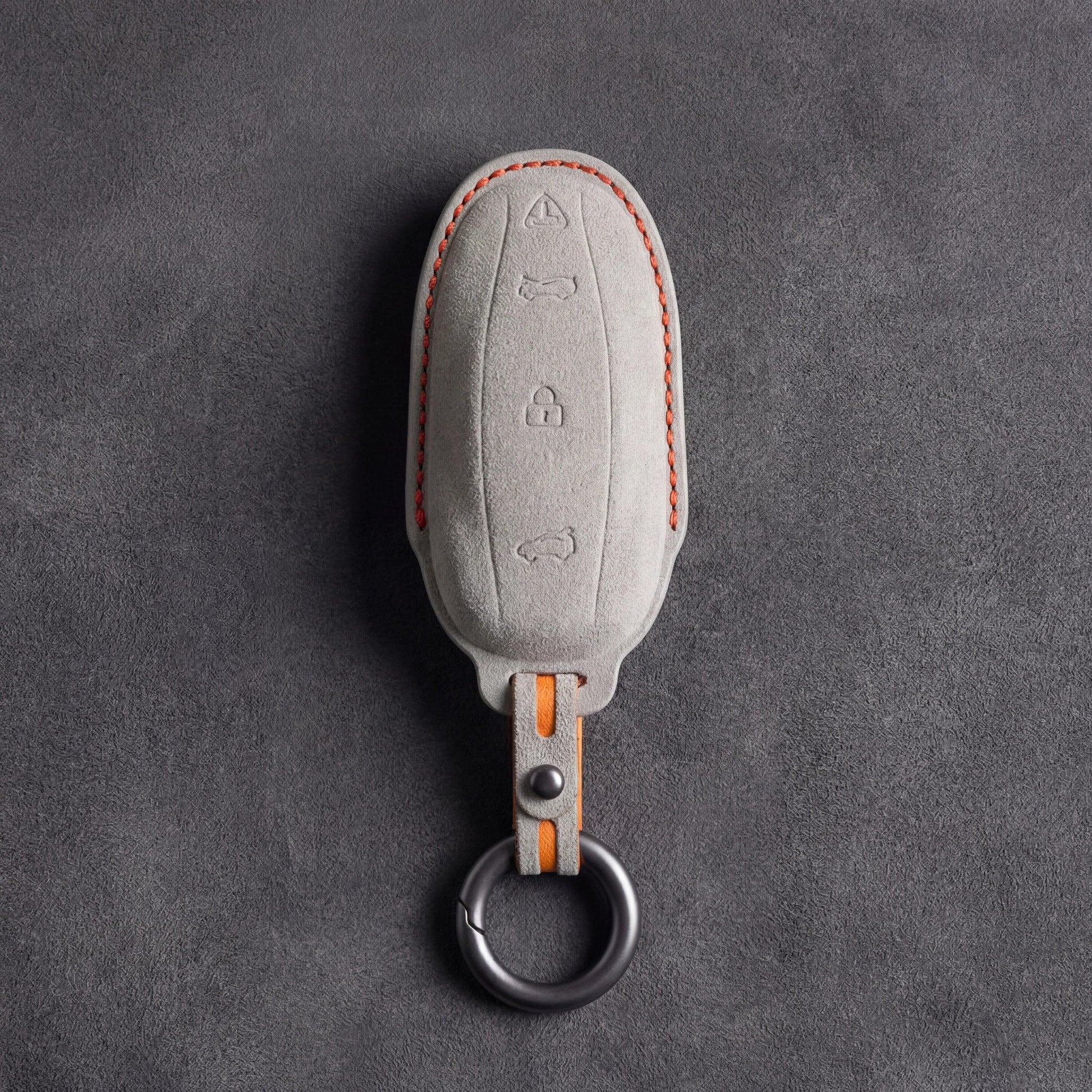 Tesla Hand - Stitched Alcantara Key Fob Cover - Model Y/3 - White