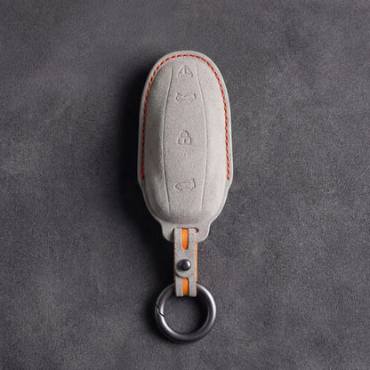 Tesla Hand - Stitched Alcantara Key Fob Cover - Model Y/3 - White