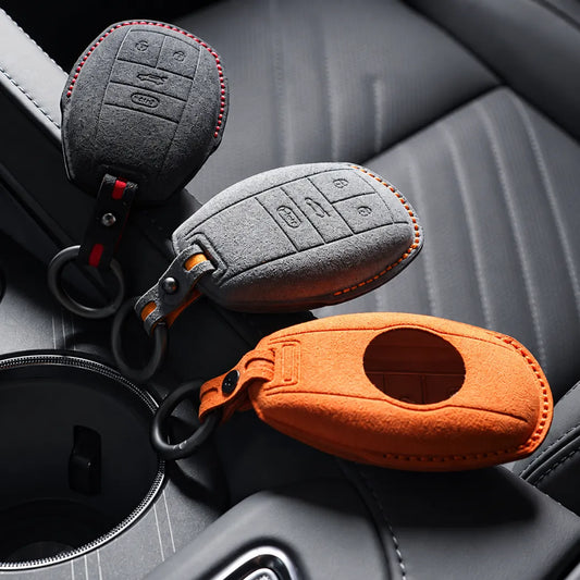 Bentley Hand-Stitched Alcantara Key Fob Cover – Winged Shield 4-Button